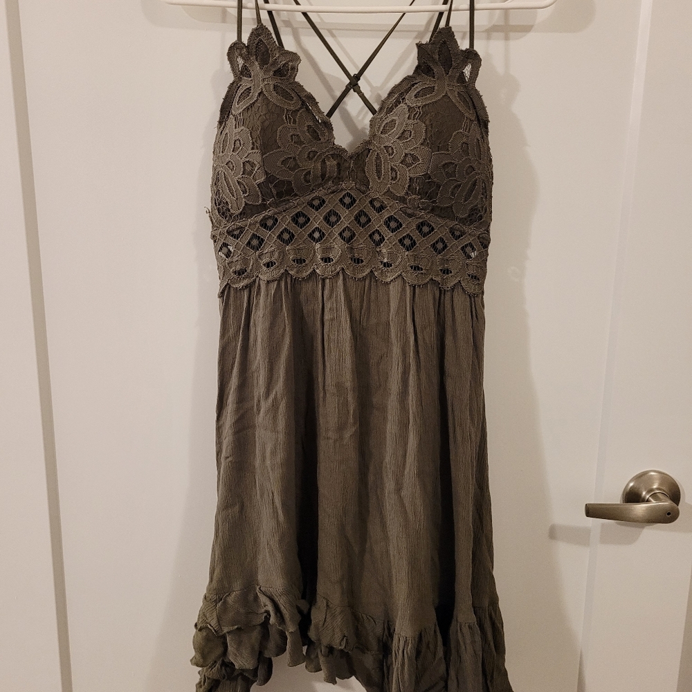 Dark Forrest green summer dress